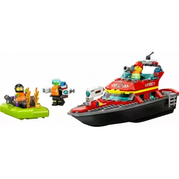 LEGO mängukomplekt Tuletõrjepaat 60373 — City seeria, 144 tk, 3 minifiguuri, vanusele 5+, mõõdud 80×230×70 mm