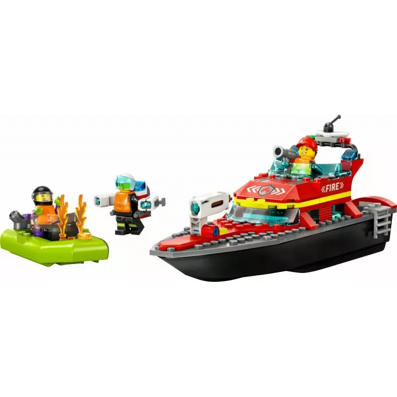 LEGO mängukomplekt Tuletõrjepaat 60373 — City seeria, 144 tk, 3 minifiguuri, vanusele 5+, mõõdud 80×230×70 mm