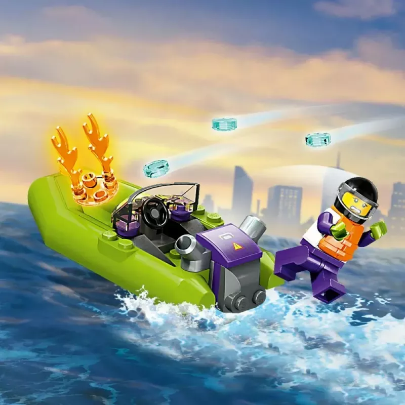 LEGO mängukomplekt Tuletõrjepaat 60373 — City seeria, 144 tk, 3 minifiguuri, vanusele 5+, mõõdud 80×230×70 mm