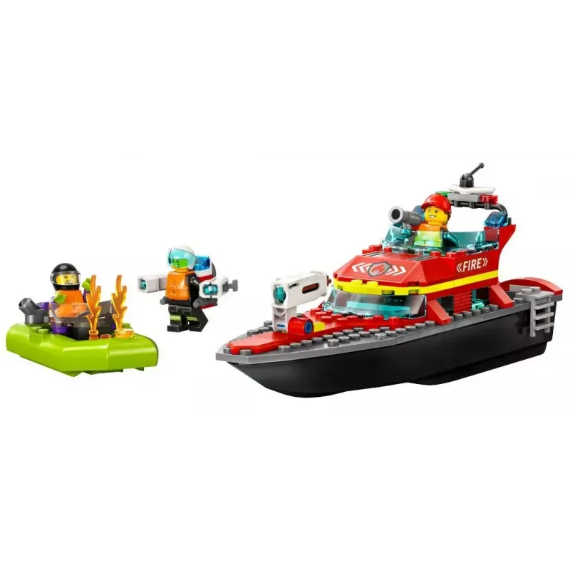 LEGO mängukomplekt Tuletõrjepaat 60373 — City seeria, 144 tk, 3 minifiguuri, vanusele 5+, mõõdud 80×230×70 mm