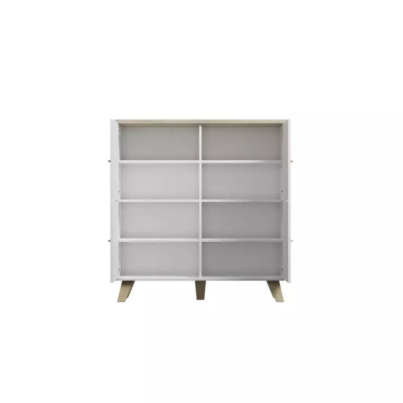 Küljekapp cama meble LOTTA 110 4D — 4 ust, 6 riiulit, Sonoma tamme pealispind, 1100×540×1190 mm