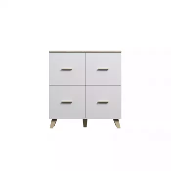 Küljekapp cama meble LOTTA 110 4D — 4 ust, 6 riiulit, Sonoma tamme pealispind, 1100×540×1190 mm
