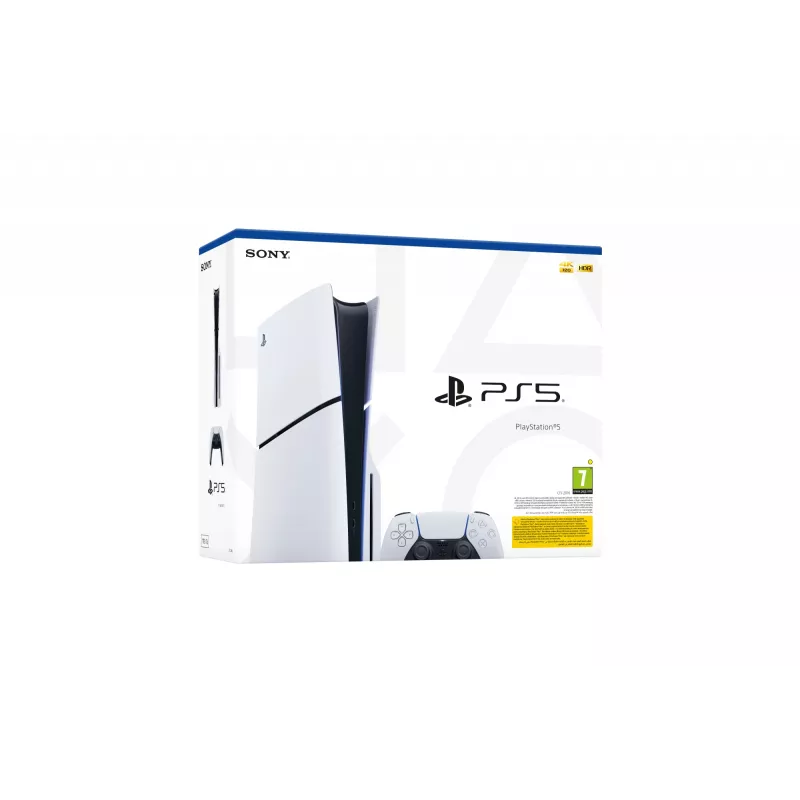 Sony PlayStation 5 (mudeligrupp - slim), PlayStation 5, must, valge, 16384 MB, GDDR6, 448 GB/s, AMD