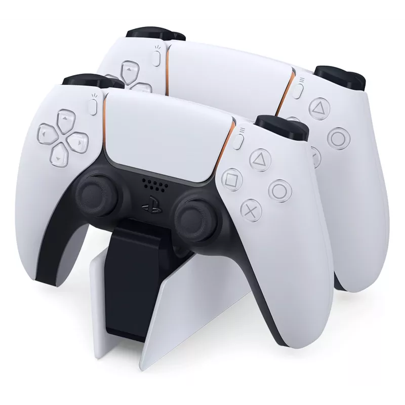 Laadimisalus Sony DualSense laadimisalus kahele PS5 puldile, valge, klõpsatav