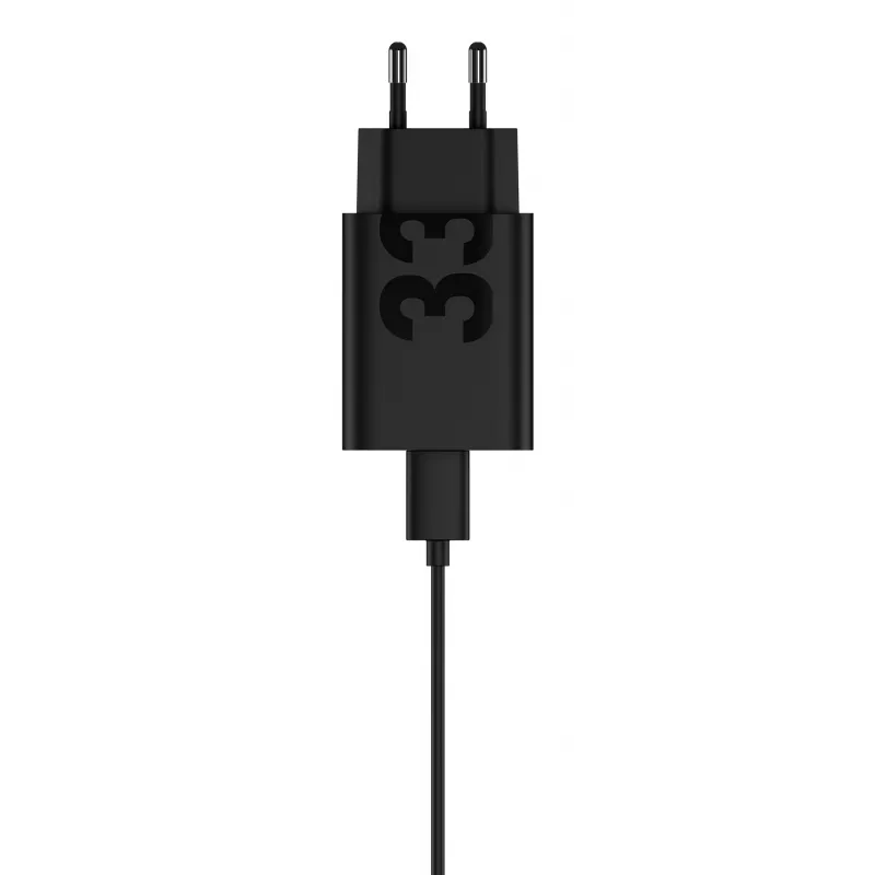 Laadimisadapter Motorola TurboPower 33W USB‑C GaN must, 1 m kaabel, EL-pistik