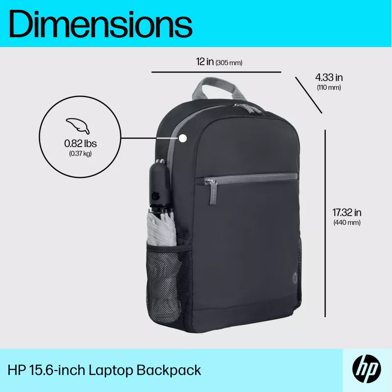 HP 15,6-tolline sülearvuti seljakott, seljakott, 370 g