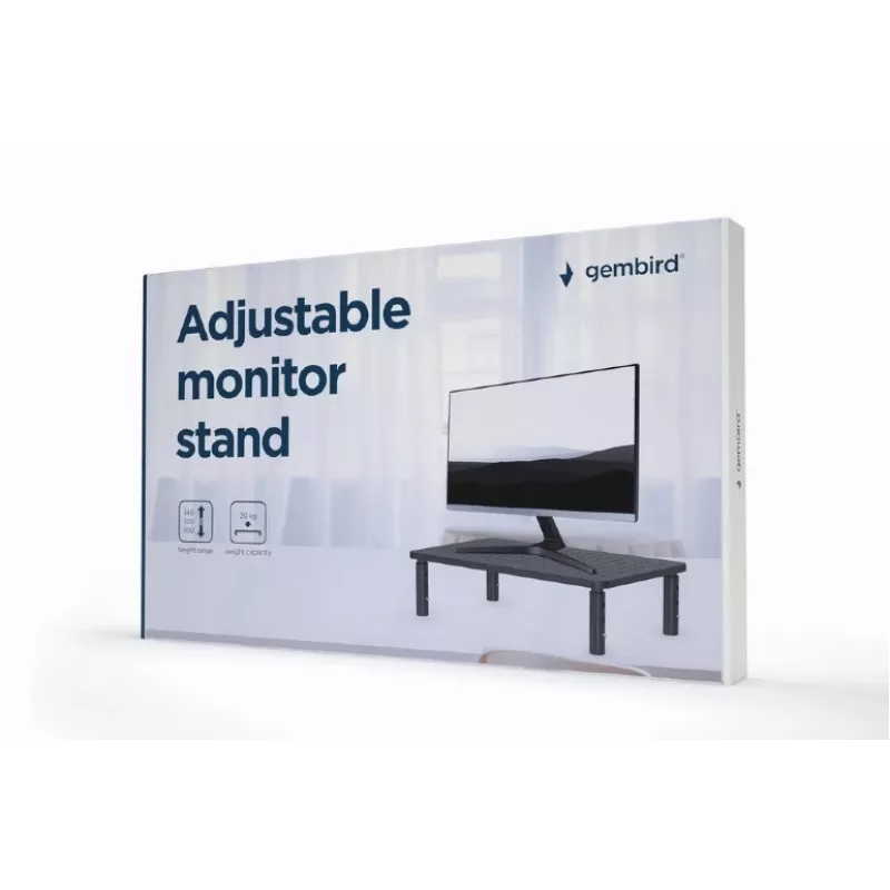 Eraldiseisev laua monitorikinnitus GEMBIRD MS-TABLE-01 — ühele kuvarile, 20 kg kandevõime, must, käsitsi reguleeritav kõrgus 100–140 mm