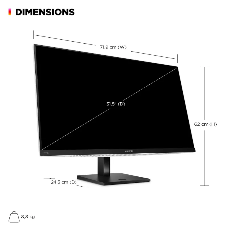 HP OMEN Transcend 31.5-tolline UHD 240 Hz OLED mängumonitor – Transcend 32