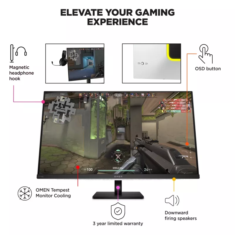 HP OMEN Transcend 31.5-tolline UHD 240 Hz OLED mängumonitor – Transcend 32