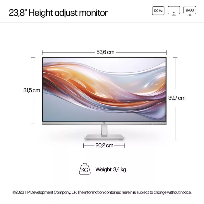 HP lauamonitor - Series 5 524sh - 24 tolli - 1920x1080 (FHD) - IPS - kõrguse reguleerimine