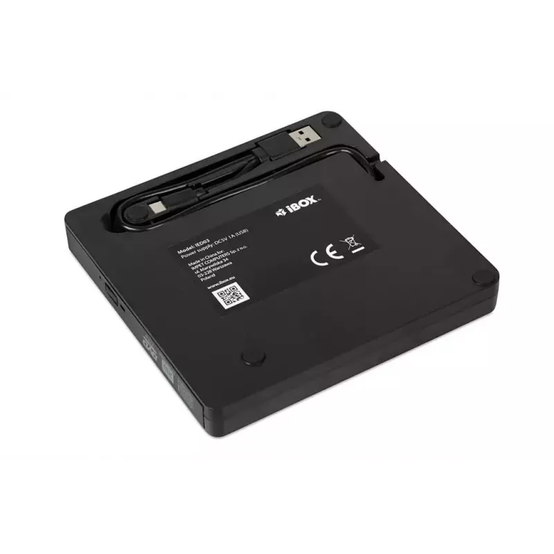 Optiline kettaseade IBOX IED03 DVD±RW USB 3.1 Gen1 (USB-C) must, salv, 24x CD / 8x DVD