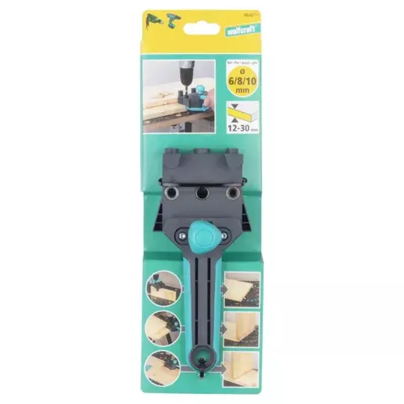 Paigaldustööriist Wolfcraft Dowelmaster tüüblinuiadele 6/8/10 mm, plaadi paksus 1,2–30 mm, plast/teras, must