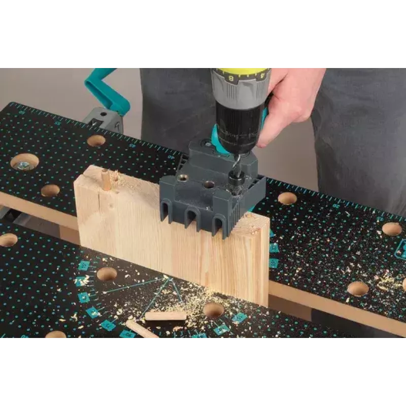 Paigaldustööriist Wolfcraft Dowelmaster tüüblinuiadele 6/8/10 mm, plaadi paksus 1,2–30 mm, plast/teras, must