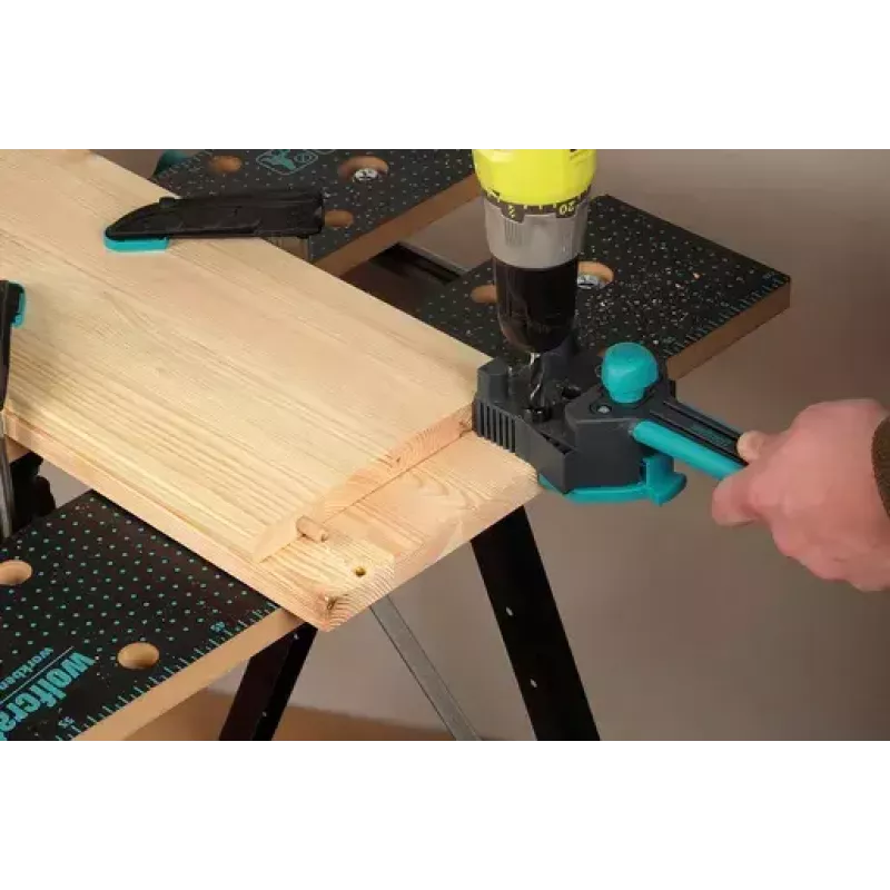 Paigaldustööriist Wolfcraft Dowelmaster tüüblinuiadele 6/8/10 mm, plaadi paksus 1,2–30 mm, plast/teras, must