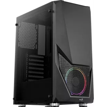 PC-korpus AEROCOOL Zauron Midi Tower Must — Midi-Tower, külgaken, toetab ATX/microATX/Mini-ITX, max GPU 32,5 cm, protsessorijahuti kõrgus 166 mm, 2x 3,5-tollist sahtlit, 4x 2,5-tollist sahtlit