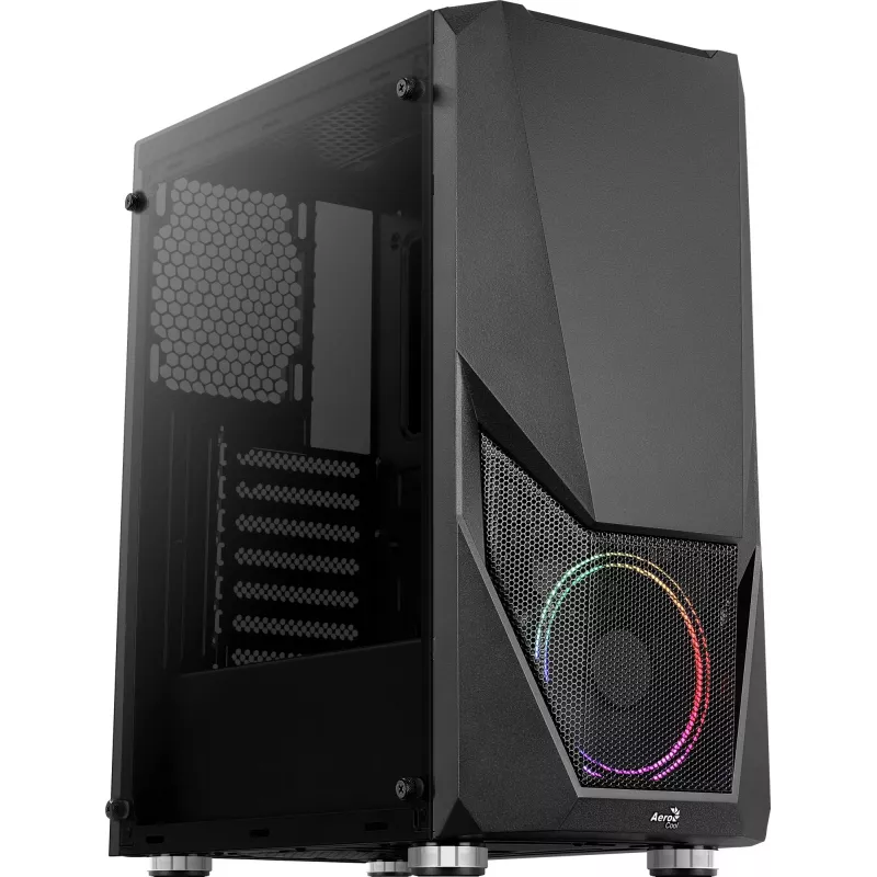 PC-korpus AEROCOOL Zauron Midi Tower Must — Midi-Tower, külgaken, toetab ATX/microATX/Mini-ITX, max GPU 32,5 cm, protsessorijahuti kõrgus 166 mm, 2x 3,5-tollist sahtlit, 4x 2,5-tollist sahtlit