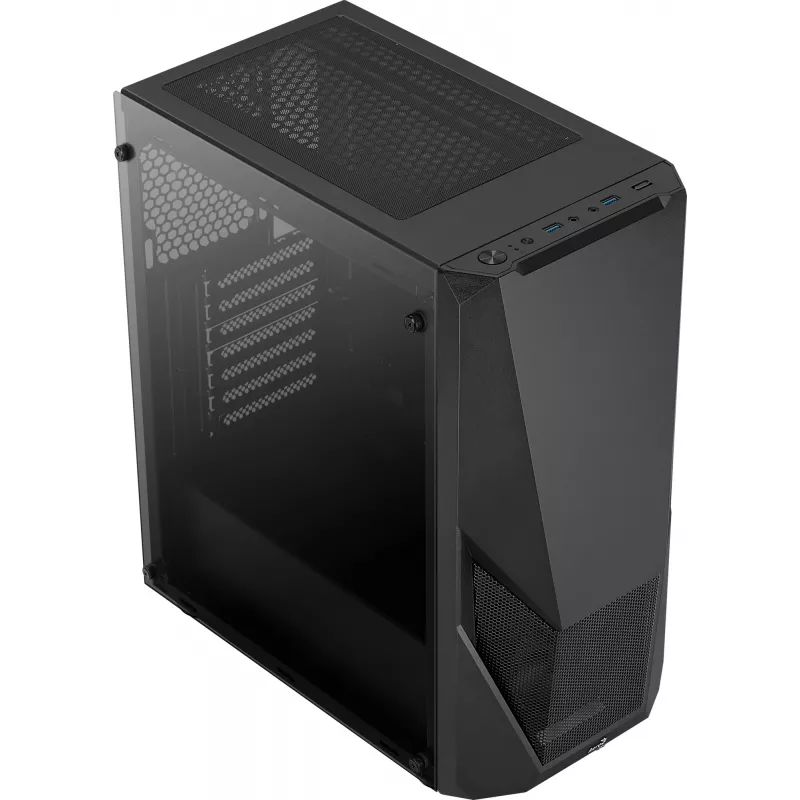 PC-korpus AEROCOOL Zauron Midi Tower Must — Midi-Tower, külgaken, toetab ATX/microATX/Mini-ITX, max GPU 32,5 cm, protsessorijahuti kõrgus 166 mm, 2x 3,5-tollist sahtlit, 4x 2,5-tollist sahtlit