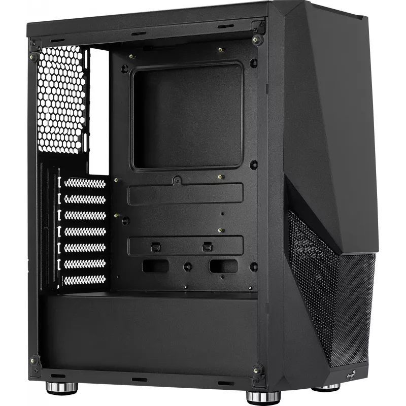 PC-korpus AEROCOOL Zauron Midi Tower Must — Midi-Tower, külgaken, toetab ATX/microATX/Mini-ITX, max GPU 32,5 cm, protsessorijahuti kõrgus 166 mm, 2x 3,5-tollist sahtlit, 4x 2,5-tollist sahtlit