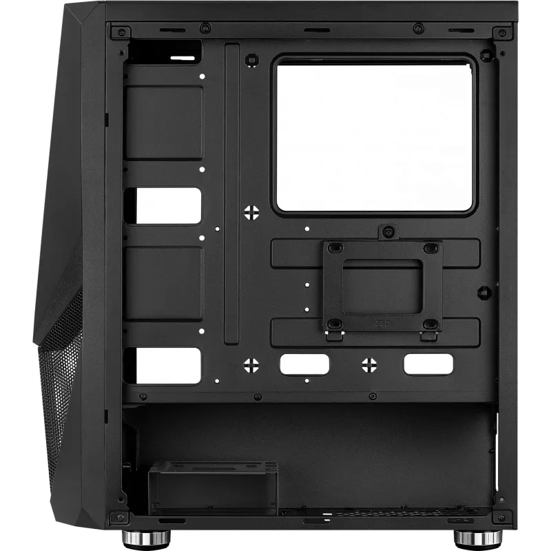 PC-korpus AEROCOOL Zauron Midi Tower Must — Midi-Tower, külgaken, toetab ATX/microATX/Mini-ITX, max GPU 32,5 cm, protsessorijahuti kõrgus 166 mm, 2x 3,5-tollist sahtlit, 4x 2,5-tollist sahtlit