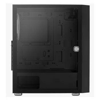 PC Midi Tower korpus AEROCOOL Graphite‑G‑BK‑v2 — Must, ATX/Micro‑ATX/Mini‑ITX, ees 2×140mm+tagumine 1×140mm