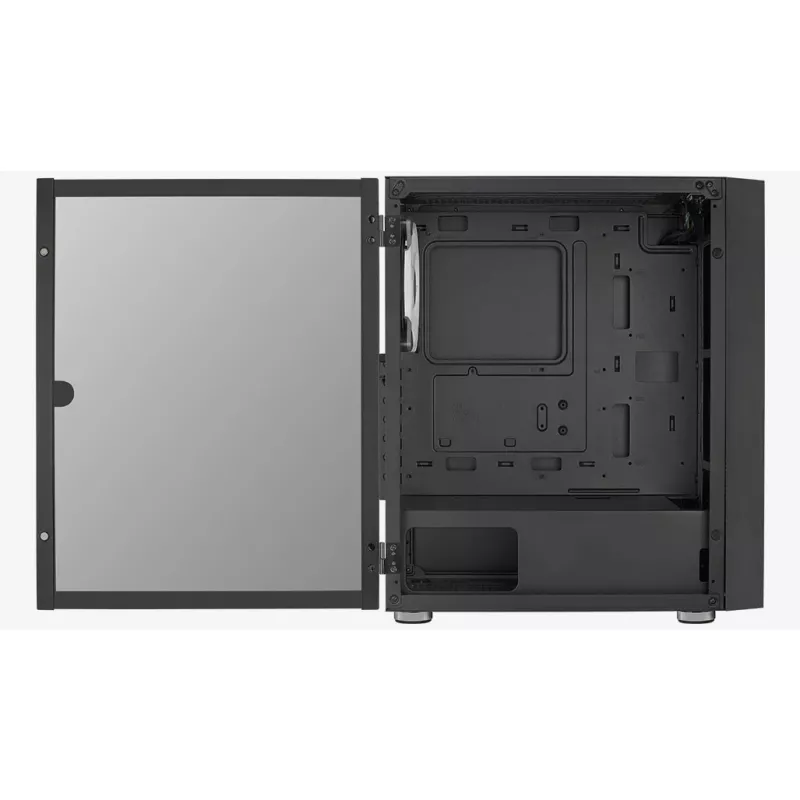 PC Midi Tower korpus AEROCOOL Graphite‑G‑BK‑v2 — Must, ATX/Micro‑ATX/Mini‑ITX, ees 2×140mm+tagumine 1×140mm