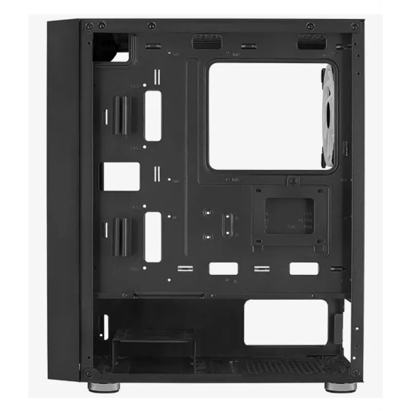 PC Midi Tower korpus AEROCOOL Graphite‑G‑BK‑v2 — Must, ATX/Micro‑ATX/Mini‑ITX, ees 2×140mm+tagumine 1×140mm