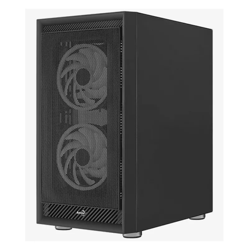 PC Midi Tower korpus AEROCOOL Graphite‑G‑BK‑v2 — Must, ATX/Micro‑ATX/Mini‑ITX, ees 2×140mm+tagumine 1×140mm