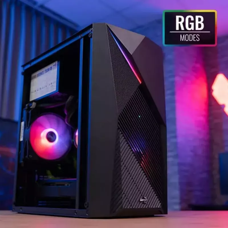 Arvutikorpus AEROCOOL Raider Mini G V3 Mini-ITX / microATX, must, külgaken, roheline LED, max GPU 285 mm, protsessorijahuti 159 mm