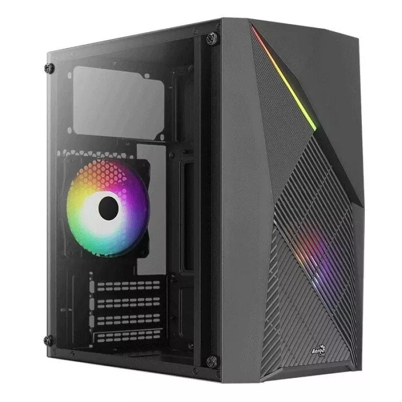 Arvutikorpus AEROCOOL Raider Mini G V3 Mini-ITX / microATX, must, külgaken, roheline LED, max GPU 285 mm, protsessorijahuti 159 mm