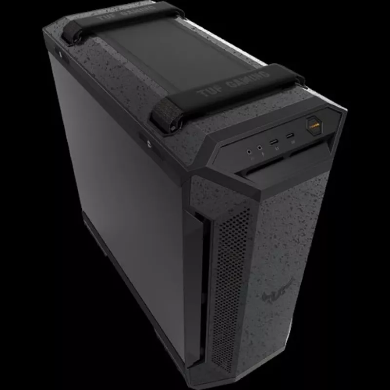 PC-korpus ASUS TUF Gaming GT501 Midi Tower — Must, toetab ATX/Micro‑ATX/Mini‑ITX/E‑ATX, 3x120mm ees, 1x140mm taga, 42 cm GPU, 18 cm CPU jahuti