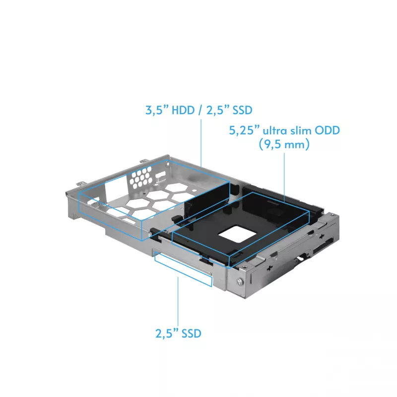 Arvutikorpus CHIEFTEC BE-10B-300 Small Form Factor must, microATX, 300 W toiteplokk, 22 cm GPU