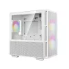 DeepCool CH360 Micro-ATX arvutikorpus, karastatud klaas, ilma toiteplokita, valge