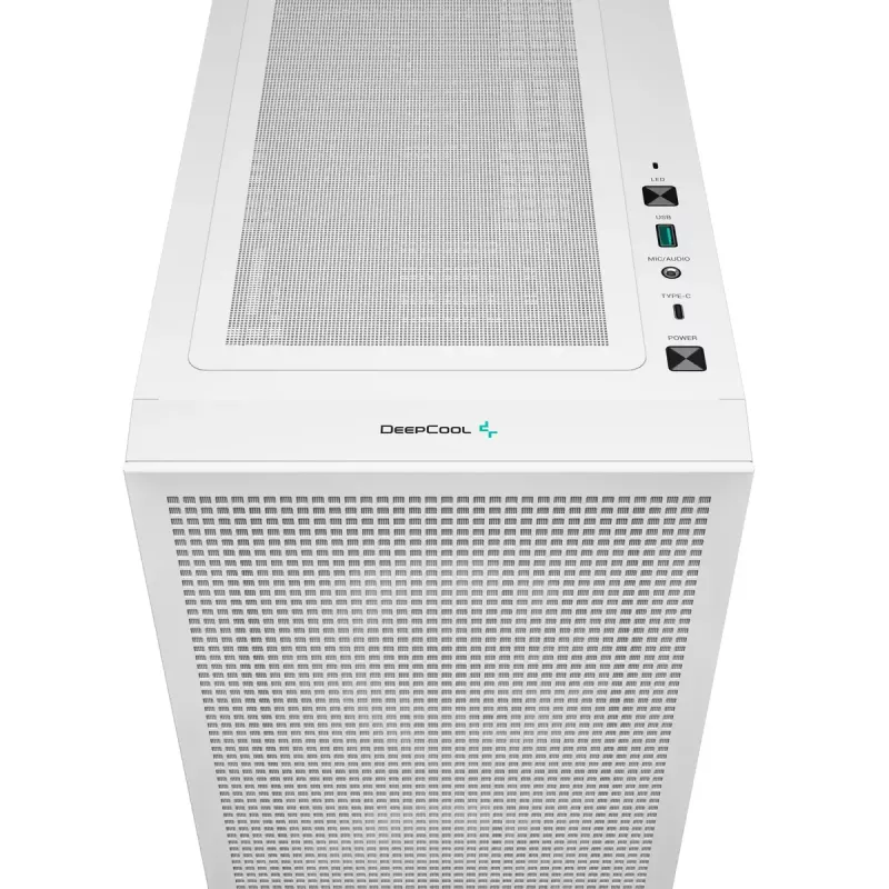 DeepCool CH360 Micro-ATX arvutikorpus, karastatud klaas, ilma toiteplokita, valge