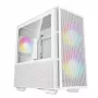 DeepCool CH360 Micro-ATX arvutikorpus, karastatud klaas, ilma toiteplokita, valge