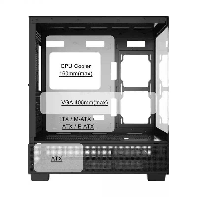 Arvutikorpus GEMBIRD Fornax X550, ATX, must