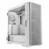 PC Case MODECOM HORIZON FLOW MIDI Valge — Midi-Tower, ARGB, karastatud klaas, micro ATX, USB-C, 3x140mm ees, 1x140mm taga, GPU kuni 400 mm, CPU jahuti kõrgus 172 mm