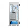 PC Case MODECOM HORIZON FLOW MIDI Valge — Midi-Tower, ARGB, karastatud klaas, micro ATX, USB-C, 3x140mm ees, 1x140mm taga, GPU kuni 400 mm, CPU jahuti kõrgus 172 mm