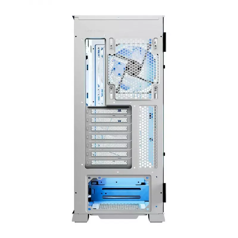 PC Case MODECOM HORIZON FLOW MIDI Valge — Midi-Tower, ARGB, karastatud klaas, micro ATX, USB-C, 3x140mm ees, 1x140mm taga, GPU kuni 400 mm, CPU jahuti kõrgus 172 mm