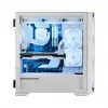 PC Case MODECOM HORIZON FLOW MIDI Valge — Midi-Tower, ARGB, karastatud klaas, micro ATX, USB-C, 3x140mm ees, 1x140mm taga, GPU kuni 400 mm, CPU jahuti kõrgus 172 mm