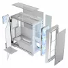 PC Case MODECOM HORIZON FLOW MIDI Valge — Midi-Tower, ARGB, karastatud klaas, micro ATX, USB-C, 3x140mm ees, 1x140mm taga, GPU kuni 400 mm, CPU jahuti kõrgus 172 mm