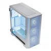 PC Case MODECOM HORIZON FLOW MIDI Valge — Midi-Tower, ARGB, karastatud klaas, micro ATX, USB-C, 3x140mm ees, 1x140mm taga, GPU kuni 400 mm, CPU jahuti kõrgus 172 mm