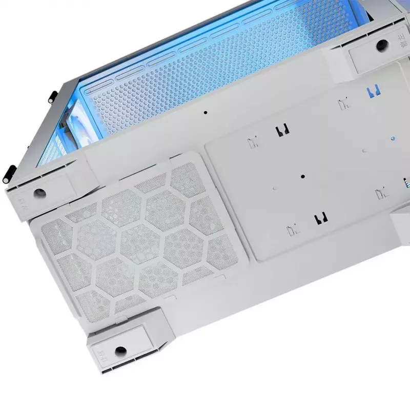 PC Case MODECOM HORIZON FLOW MIDI Valge — Midi-Tower, ARGB, karastatud klaas, micro ATX, USB-C, 3x140mm ees, 1x140mm taga, GPU kuni 400 mm, CPU jahuti kõrgus 172 mm