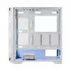 PC Case MODECOM HORIZON FLOW MIDI Valge — Midi-Tower, ARGB, karastatud klaas, micro ATX, USB-C, 3x140mm ees, 1x140mm taga, GPU kuni 400 mm, CPU jahuti kõrgus 172 mm