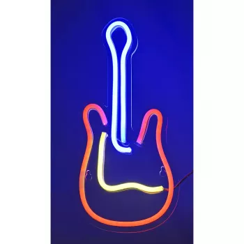LED-neoonmärk ActiveJet AJE-NEON GUITAR mitmevärviline USB 5V, 240×176×20 mm, pinnale paigaldatav
