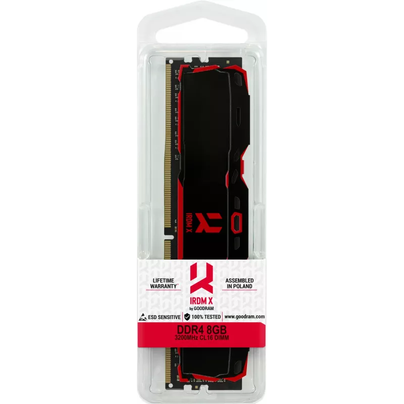 Lauaarvuti DDR4 mälumoodul GOODRAM IRDM X 8 GB 3200 MHz 288 kontaktiga DIMM Must