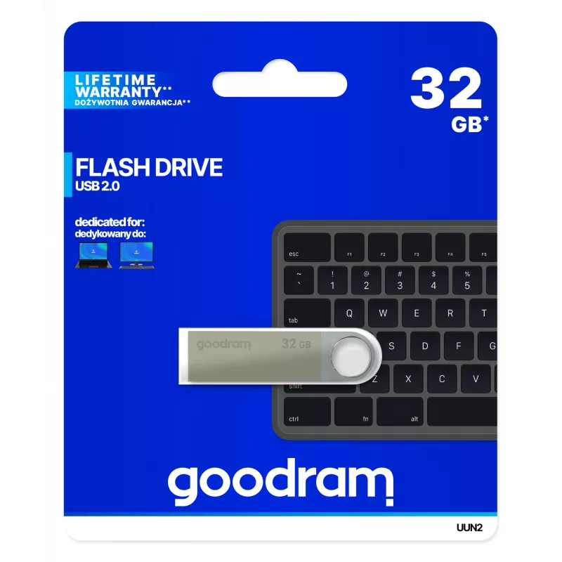 Goodram UUN2 USB-mälupulk 32 GB USB Type-A 2.0 hõbedane