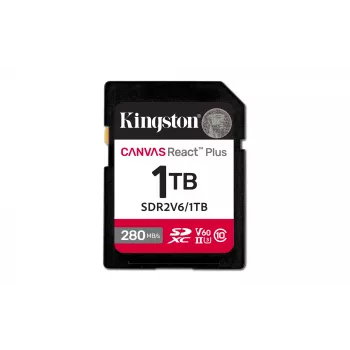 Kingston Technology 1TB Canvas React Plus SDXC UHS-II 280R/150W U3 V60 Full HD/4K jaoks