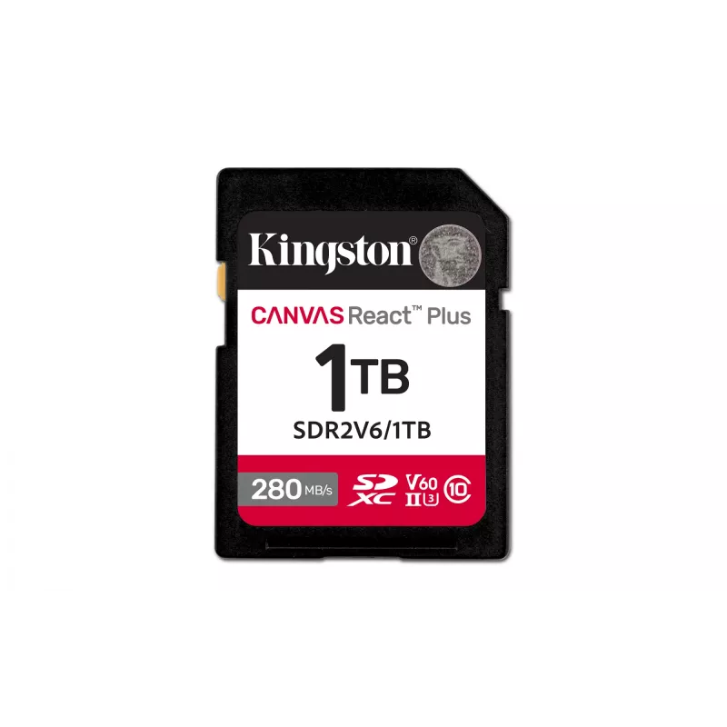 Kingston Technology 1TB Canvas React Plus SDXC UHS-II 280R/150W U3 V60 Full HD/4K jaoks