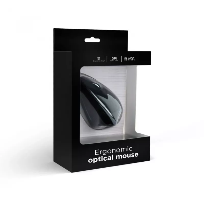 GEMBIRD optiline hiir MUS-ERGO-01 - ergonoomiline 6 nupuga, ratas, USB, must
