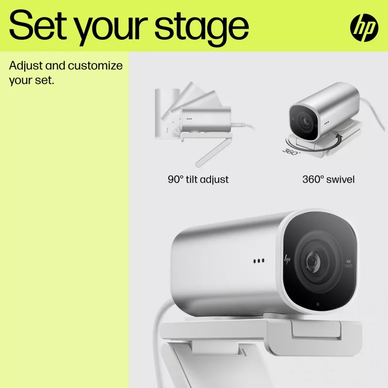 HP 960 4K voogedastus veebikaamera, 8 MP, 3840 x 2160 pikslit, 4K Ultra HD, 30 kaadrit/s, 5x, Home